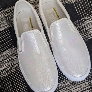 White iridescent vans